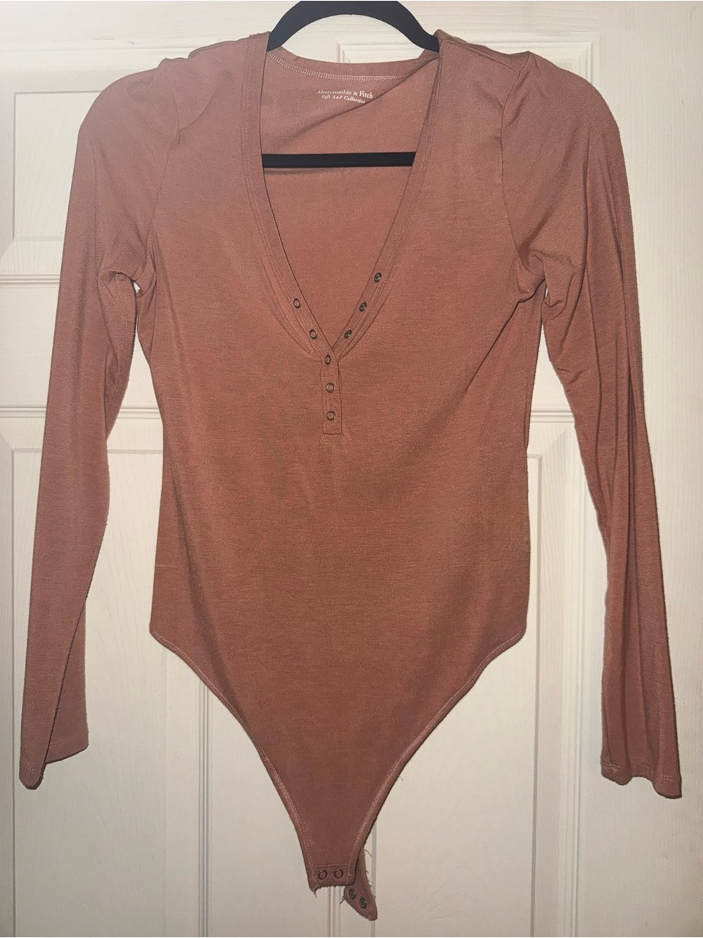 Abercrombie & Fitch Rust Long Sleeve Snap-Front Bodysuit